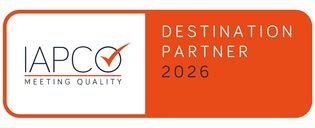 Logo of the IAPCO with the lettering "IAPCO Destination Partner 2024".